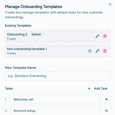 custom onboarding task list