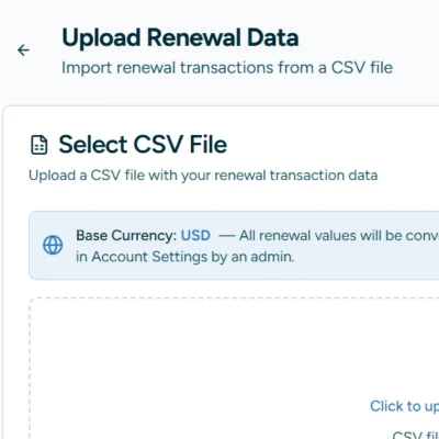 Easy upload of renewal data